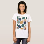 Moderne graue Grafik Herbstblätter T-Shirt (Vorne ganz)