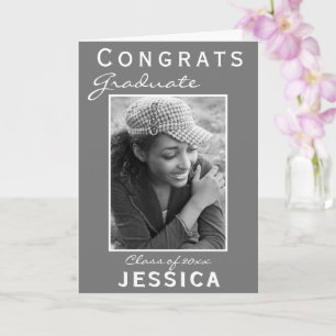 Moderne graue Gratulations-Absolventen-Abschlussfo Karte