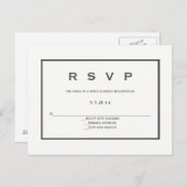 Moderne graue Grenz-Hochzeitskarten Einladungspostkarte (Vorne/Hinten)