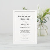 Moderne graue GrenzProben-Abendesseneinladungen Einladung (Stehend Vorderseite)