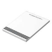 Moderne graue Hexagons personalisierter Name Notizblock (Rotiert)