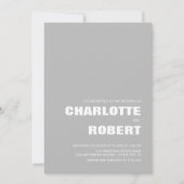 Moderne graue Hochzeit Einladung (Vorderseite)