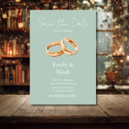 Moderne graue Hochzeitsringe Save The Date Karte
