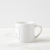 Moderne graue Initialen und Namen-Logo Espressotasse (Rechts)