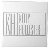 Moderne graue Initialen und Namen-Logo Fliese (Vorderseite)