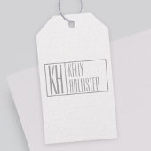 Moderne graue Initialen und Namen-Logo Geschenkanhänger