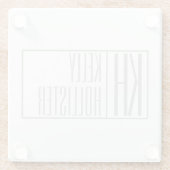 Moderne graue Initialen und Namen-Logo Glasuntersetzer (Rückseite)