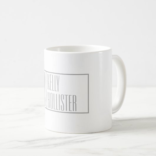 Moderne graue Initialen und Namen-Logo Kaffeetasse (VorderseiteRechts)