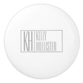 Moderne graue Initialen und Namen-Logo Keramikknauf (Vorderseite)