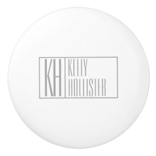 Moderne graue Initialen und Namen-Logo Keramikknauf