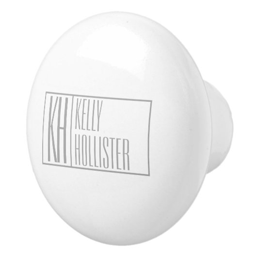 Moderne graue Initialen und Namen-Logo Keramikknauf (Rechts)