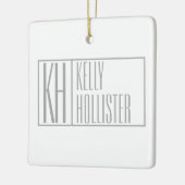 Moderne graue Initialen und Namen-Logo Keramikornament (Links)