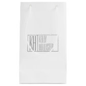 Moderne graue Initialen und Namen-Logo Kleine Geschenktüte (Vorderseite)