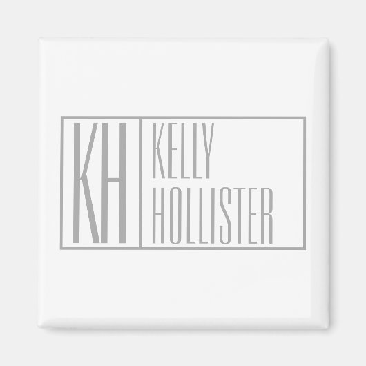 Moderne graue Initialen und Namen-Logo Magnet (Vorne)