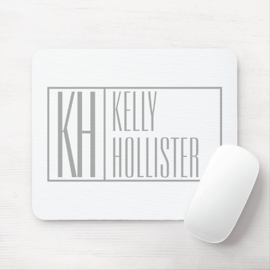 Moderne graue Initialen und Namen-Logo Mousepad (Mit Mouse)