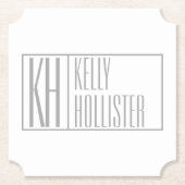 Moderne graue Initialen und Namen-Logo Untersetzer (Vorderseite)