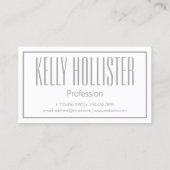 Moderne graue Initialen und Namen-Logo Visitenkarte (Rückseite)