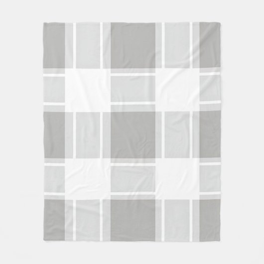 Moderne graue Karomuster Fleecedecke (Vorderseite)