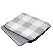 Moderne graue Karomuster Laptopschutzhülle (Vorne Knopf)