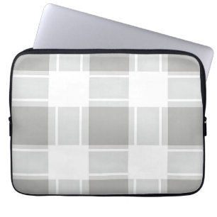 Moderne graue Karomuster Laptopschutzhülle
