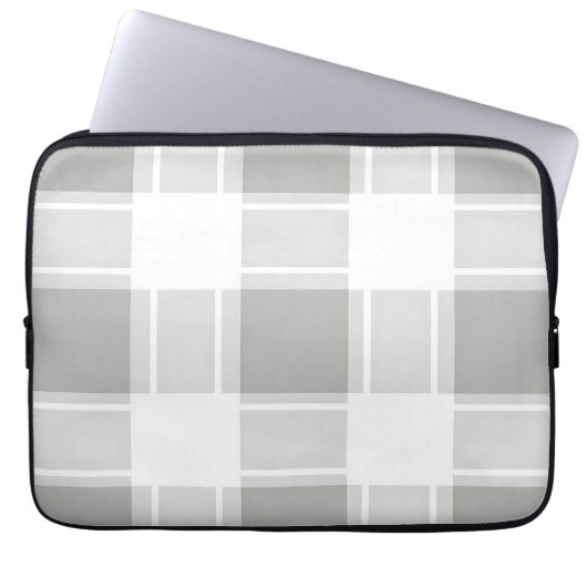 Moderne graue Karomuster Laptopschutzhülle (Vorderseite)