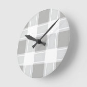 Moderne graue Karomuster Runde Wanduhr (Winkel)