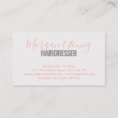 Moderne graue Korallenhaar-Schrift Visitenkarte (Rückseite)