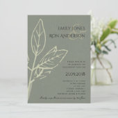 MODERNE Graue KRAFT BLÄTTER VERLOBUNG Einladung (Stehend Vorderseite)