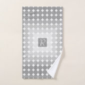 Moderne graue Kreise Monogramm Badhandtuch Set (Handtuch)