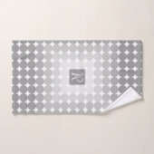Moderne graue Kreise Monogramm Badhandtuch Set (Handtuch)