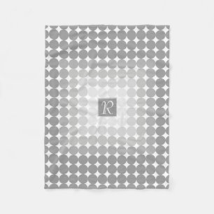 Moderne graue Kreise Monogramm Fleecedecke