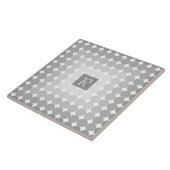 Moderne graue Kreise Monogramm Fliese (Seite)