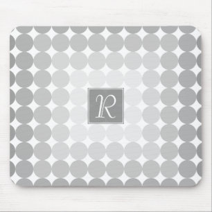 Moderne graue Kreise Monogramm Mousepad