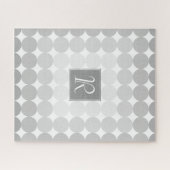 Moderne graue Kreise Monogramm Puzzle (Horizontal)