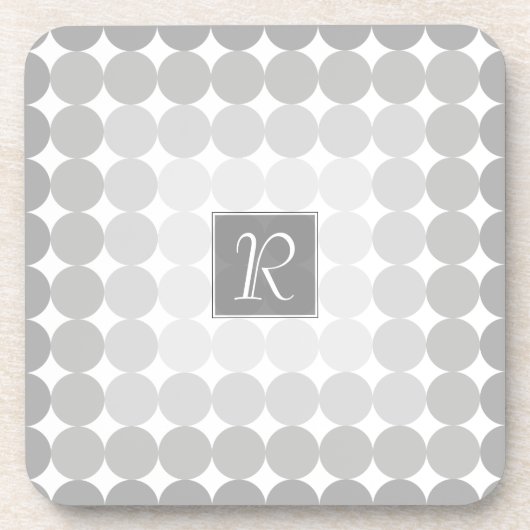 Moderne graue Kreise Monogramm Untersetzer (Vorderseite)