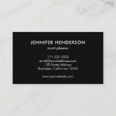 Moderne graue Marmor schwarz silber berufliche Qua Visitenkarte (Rückseite)