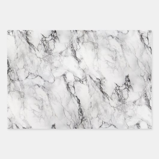 Moderne graue Marmormuster Geschenkpapier Set (Vorderseite 3)