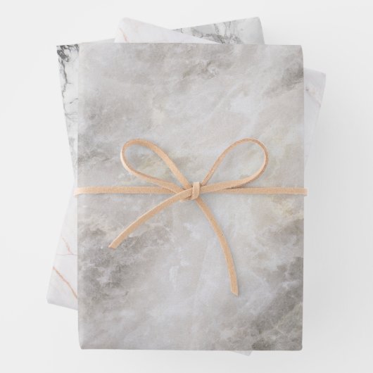 Moderne graue Marmormuster Geschenkpapier Set (Beispiel)