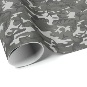 Moderne graue Militär-Tarnung Camouflage Geschenkpapier