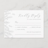 Moderne graue Minimal-Blätter Hochzeit RSVP Karte (Vorderseite)
