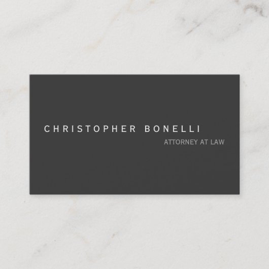 Moderne graue Minimal einfache Schlichte Visitenka Visitenkarte (Vorderseite)