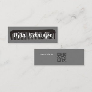 Moderne graue Minimal Friseursalons Mini Visitenkarte