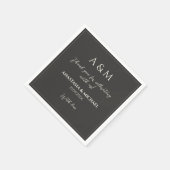 Moderne graue minimalistische Hochzeit Serviette (Ecke)