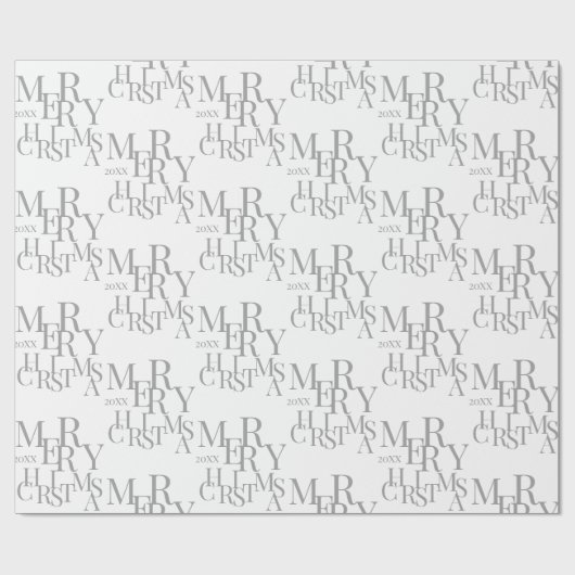 Moderne graue Minimalistische Typografie Frohe Wei Geschenkpapier (Flach)