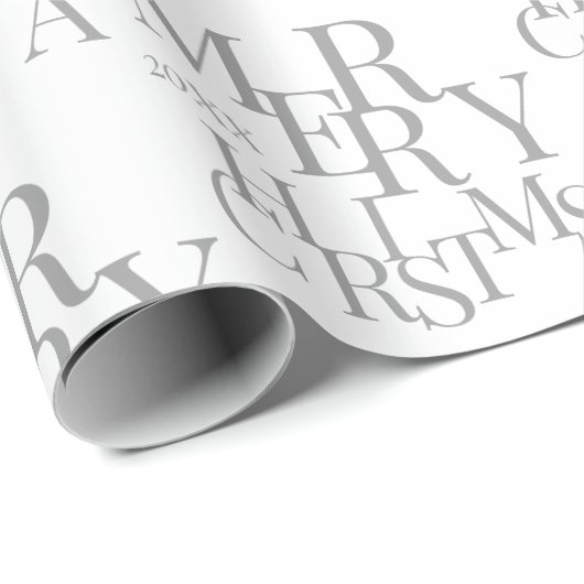 Moderne graue Minimalistische Typografie Frohe Wei Geschenkpapier (Rolleneckpunkt)