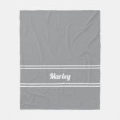 Moderne graue Minimalname Monogramm-Skriptvorlage Fleecedecke (Vorderseite)