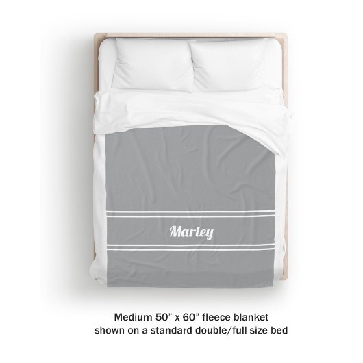 Moderne graue Minimalname Monogramm-Skriptvorlage Fleecedecke