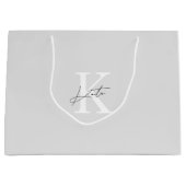 Moderne graue Monogram Bridesmaid Vorschlag Gift B Große Geschenktüte (Vorderseite)