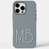 Moderne, graue Monogramm-Initialen für Zinnsauger Case-Mate iPhone Hülle (Rückseite)