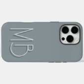 Moderne, graue Monogramm-Initialen für Zinnsauger Case-Mate iPhone Hülle (Rückseite (Horizontal))